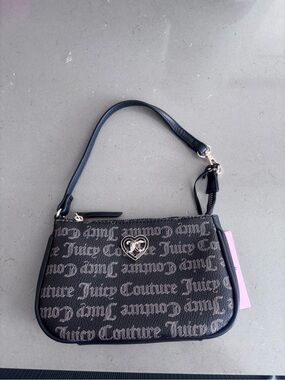 Juicy Couture Black Logo Monogram Mini Shoulder Bag